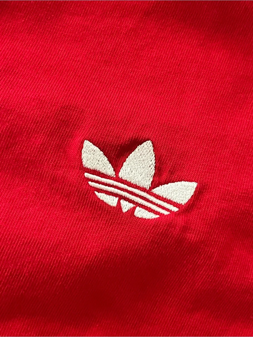 Adidas Men's Red & White Logo T-Shirt Cotton Size Large